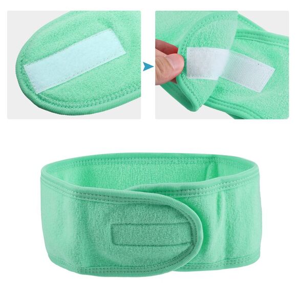 4 Pcs Spa Soft Headband for Face Washing Bath Facial Mask Yoga Green - Picture 5 of 7